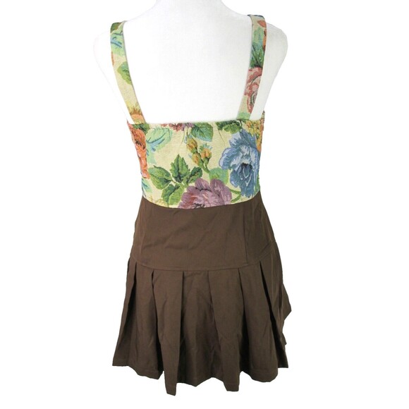 Cider Floral Patchwork and Brown Skirt Mini Dress - Picture 2 of 10
